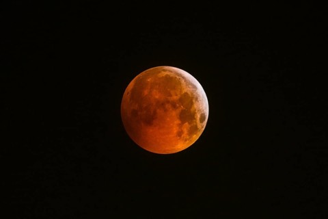 Blood moon at total lunar eclipse