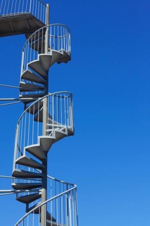Metal spiral staircase at Obereversand lighthouse