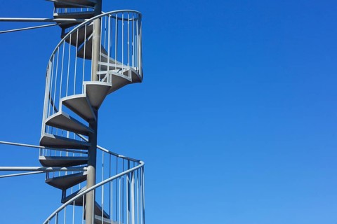 Metal spiral staircase at Obereversand lighthouse