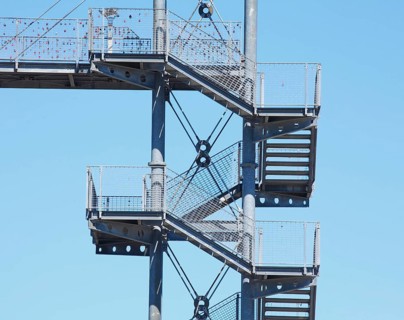 Metal spiral staircase at Obereversand lighthouse