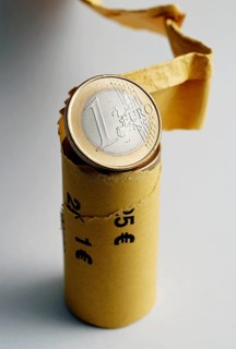 Roll with 1 euro coins