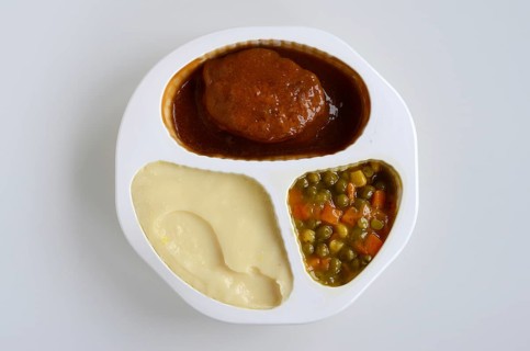 Prepared meal with meat