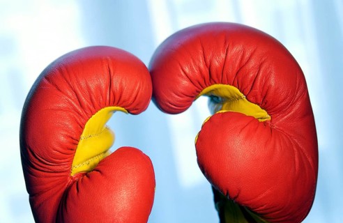 Red boxing gloves