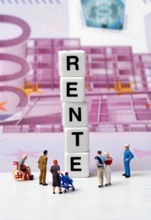 Letter cubes stacked with the words pension