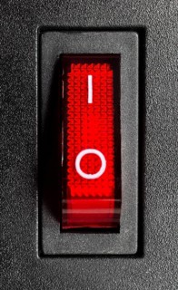 Illuminated switched-on power switch