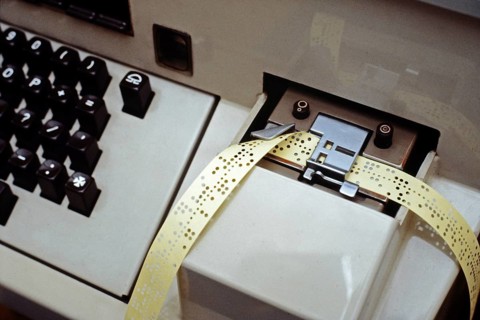 Teleprinter with paper tape around 1988