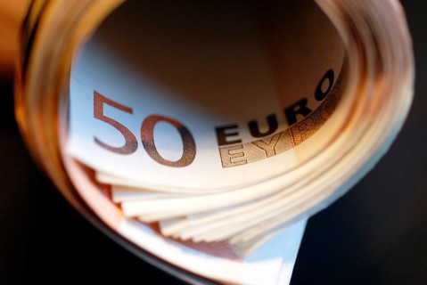 50 euro banknotes rolled
