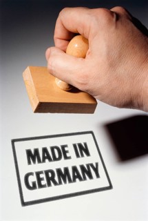 Hand with stamp Made in Germany