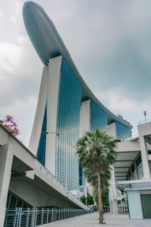 Futuristic Marina Bay Sands Hotel by architect Moshe Safdie