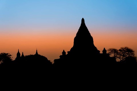 Pagodas in backlight