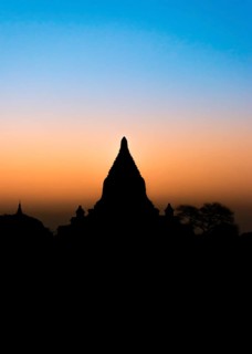 Pagoda in backlight