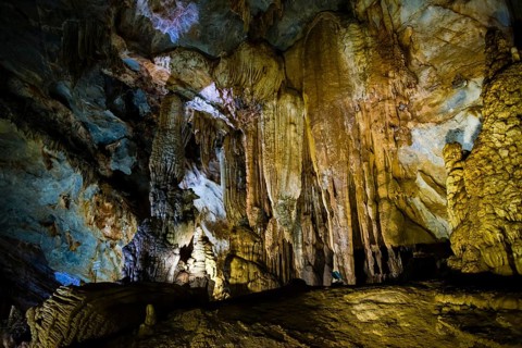 Illuminated cave