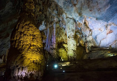 Illuminated cave