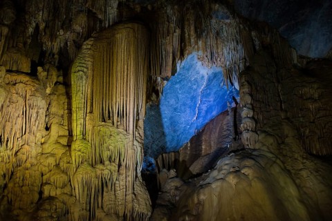 Illuminated cave