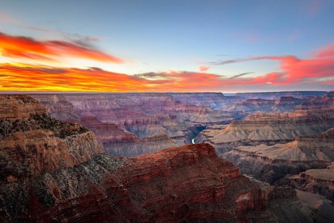 Gorge of the Grand Canyon at sunset