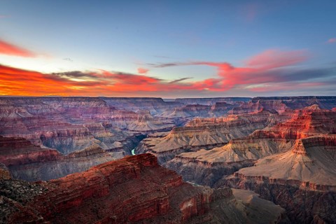 Gorge of the Grand Canyon at sunset