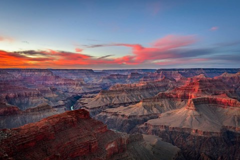 Gorge of the Grand Canyon at sunset