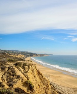 View of the sandy beach from Vista Point