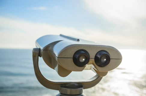 Telescope aimed at a distance