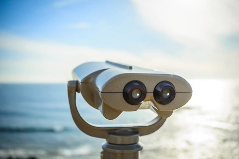 Telescope aimed at a distance