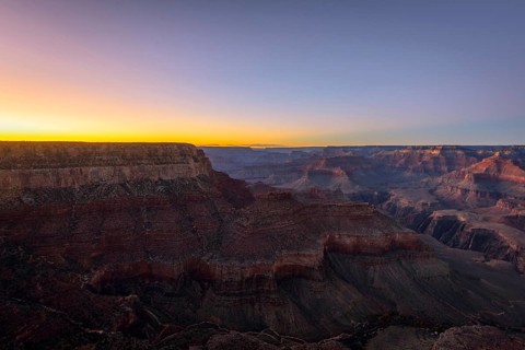 Gorge of the Grand Canyon at sunset