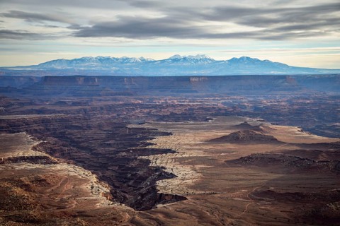 View from Grand View Point Overlook to erosion landscape