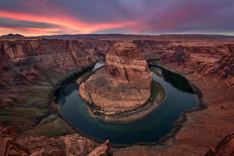 Horseshoe Bend at sunset
