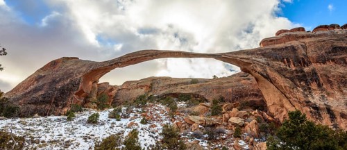 Landscape Arch with snow