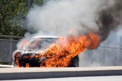Burning car