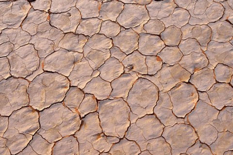 Broken surface of a salt and clay pan or playa
