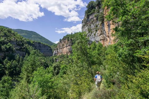 Faja track through the canyon of the Rio Aso