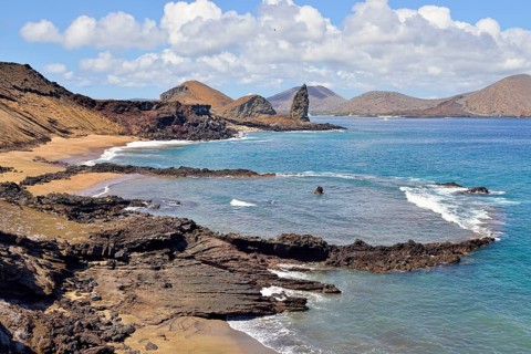 Lava coast with Pinnacle Rock