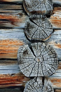 Weathered wooden beams