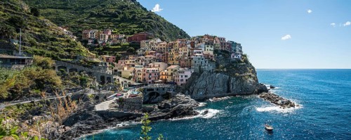 Colorful houses on cliffs