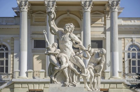 Marble sculptural group Laocoon in front of Odessa Archaeological Museum