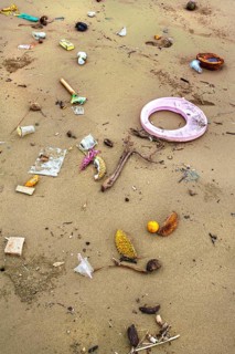 Trash on the beach