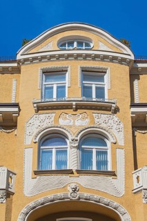 Oriel on facade