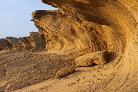 Washed out rock face