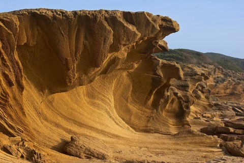 Washed out rock face