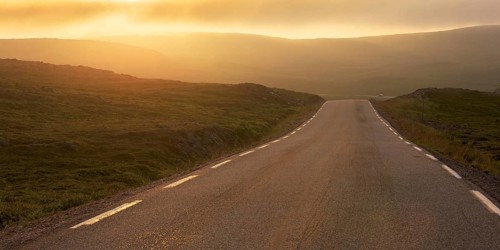 Road through a barren plateau