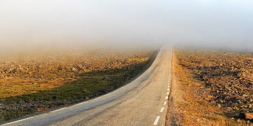 Road through a barren plateau