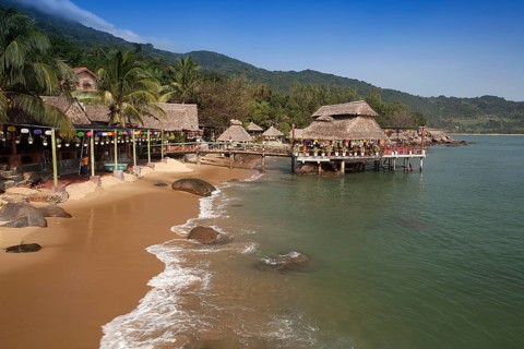 Bamboo huts on the beach at Rangbeach