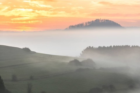 Early morning fog at the old post route