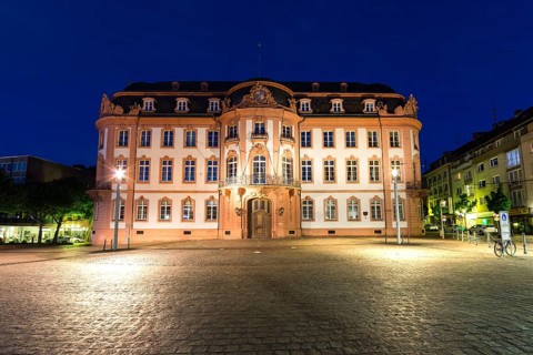 Baroque Palais Osteiner Hof am Schillerplatz at night