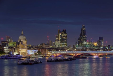 London skyline and the River Thames at night