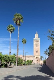 The minaret of Koutoubia Mosque in Marrakech
