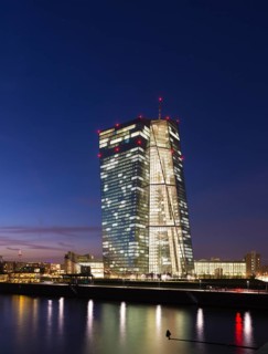 Brightly lit European Central Bank