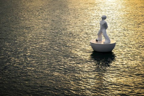Floating statue