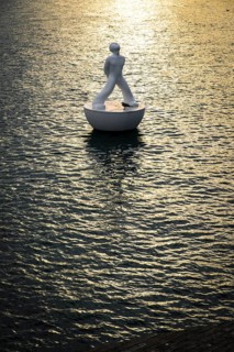 Floating statue