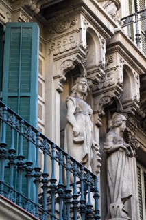 Facade with balcony